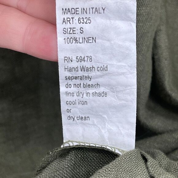 Elena Baldi Women's Olive Green Button-Front Long-Sleeve Shirt Dress Size S - Picture 4 of 6